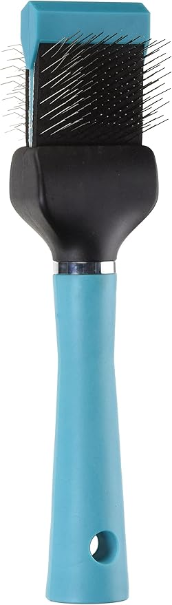 Master Grooming Tools Flexible Single Side Pet Slicker Brush with Hard Handle, Small, Teal (Pack of 2)