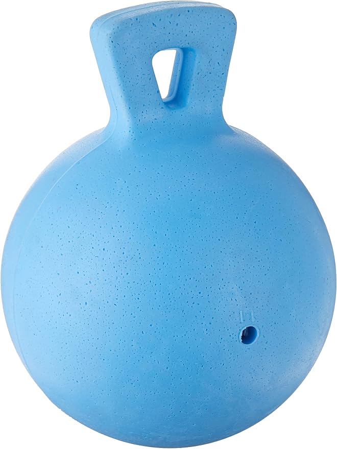 Jolly Pets Dog Tug-N-Toss Toy Ball, 6-Inch, Blueberry (406 BB), All Breed Sizes