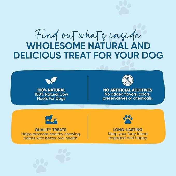 Filled Cow Hooves for Dogs, Delicious Cheese & Bacon Flavor, Stuffed Natural Beef Hoof Dog Chews, Tasty Treats for Dog, Made from Premium Brazilian Cattle, Pack of 3 Count