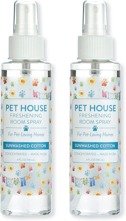 One Fur All Pet House Freshening Room Spray - Sunwashed Cotton Pack of 2 - Concentrated Air Freshener - Non-Toxic & Pet-Friendly Air Freshener - Pet Odor Eliminator Room Spray