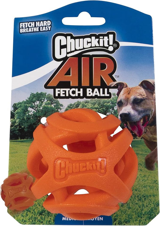 Chuckit Air Fetch Ball Dog Toy, Medium (2.5 Inch Diameter), for dogs 20-60 lbs