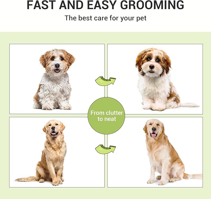 MIU COLOR Pet Grooming Brush, 2 Sided Undercoat Rake for Dogs & Cats, Professional Deshedding Brush and Dematting Tool, Effective Removing Knots, Mats, Tangles for Cats, Dogs, Extra Wide (Yellow)