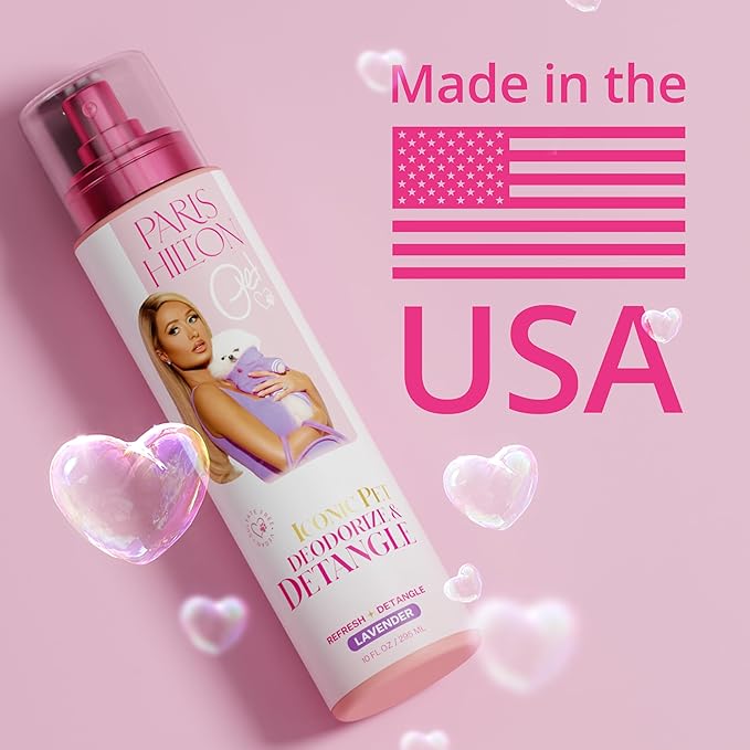 Paris Hilton Dog Perfume, Deodorizer & Detangler | Odor Neutralizing with Gentle Calming Lavender Scent - Sulfate-Free, Vegan, Hypoallergenic for All Pet Breeds 10oz/295ml