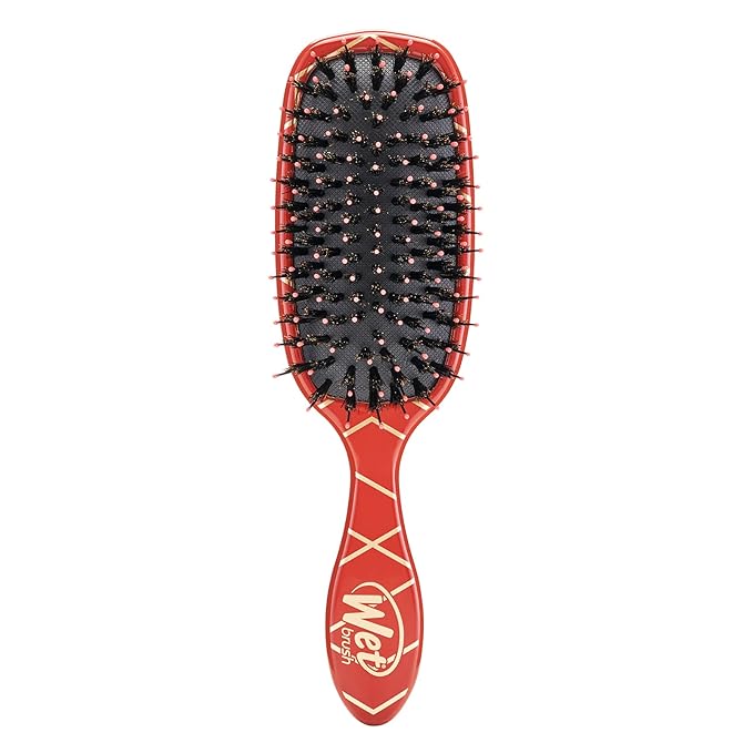 Wet Brush Shine Enhancer Paddle Brush, Terracotta - Hair Detangler Brush with Ultra Soft Bristles, Infused With Natural Argan Oil, Shiny Detangle & Smooth Hair, Wet or Dry, For All Hair Types