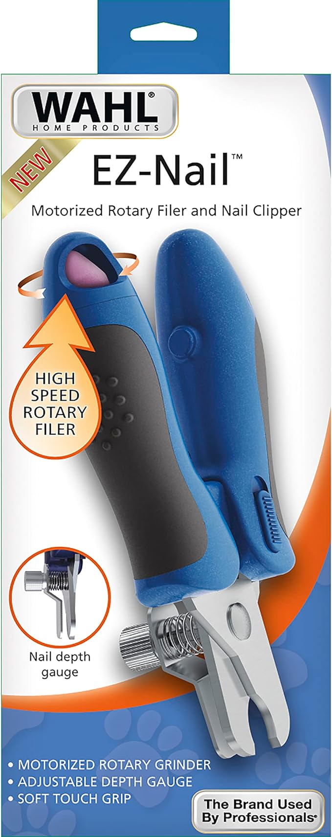 Wahl EZ-Nail Rotary Filer & Nail Clipper for Dogs, Cats, & House Pets - Model 5960-300 Blue