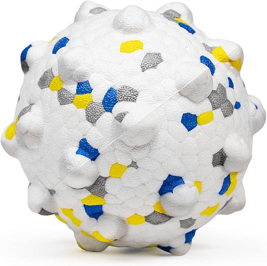 Dog Balls for Aggressive Chewers, 3.7'' Indestructible Tennis Balls for Dogs, Durable Bouncy Dog Toy Balls, Interactive Dog Toys for Fetch Game, Lightweight Floating Balls (White Large)