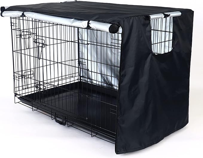 kefit Dog Crate Cover 54 inch, Kennel Cover for Dog Cage, Black