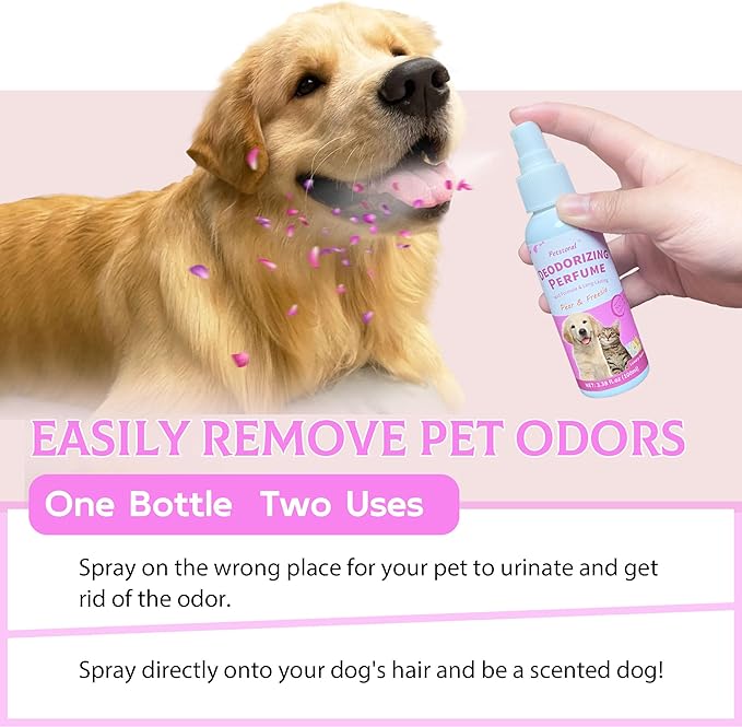 Potty Training & Deodorizing Perfume Spray - Dog Training & Behavior Aids | Stop Dog Marking, Puppy & Dog Pee and Poop Training Spray Kit (3.38 Fl Oz/100ml)