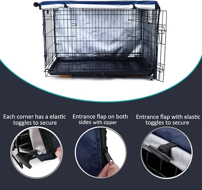 kefit Dog Crate Cover 48 inch, Kennel Cover for Dog Cage, Navy Blue