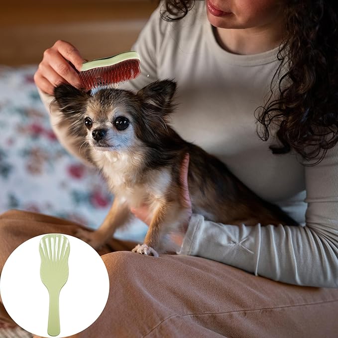 Soft Bristle Puppy Brush for Small Dogs - Gentle Grooming Brush for Shih Tzu, Yorkie, Maltese & Maltipoo. Effective Dog Hair Remover for Tangles & Shedding (Red)