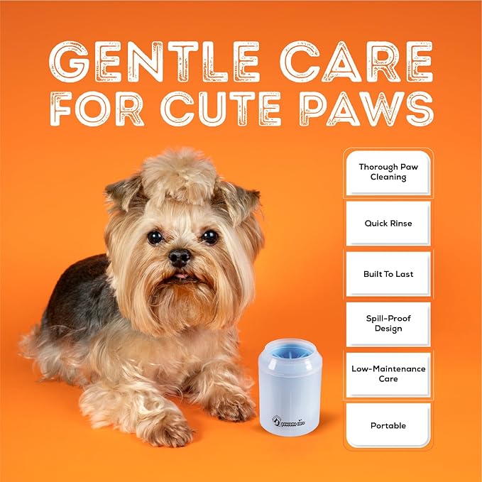 Pet Paw Cleaner & Scrubber For Dogs, Durable & Non-Slip Washer Cup For Small Dogs & Puppies With Silicone Bristle Brush, Non-Slip Cleanser, For Dirt And Mud Removal, Achieve Clean Paws & Feet Faster