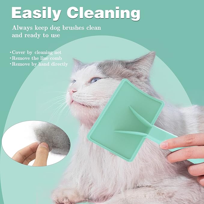 Large Firm Slicker Brush for Dogs Goldendoodles - Extra Long Pin Slicker Brush for Large Dog Pet Grooming Wire Brush and Deshedding - Removes Long and loose Hair - Undercoat - 25mm(1")(Green)