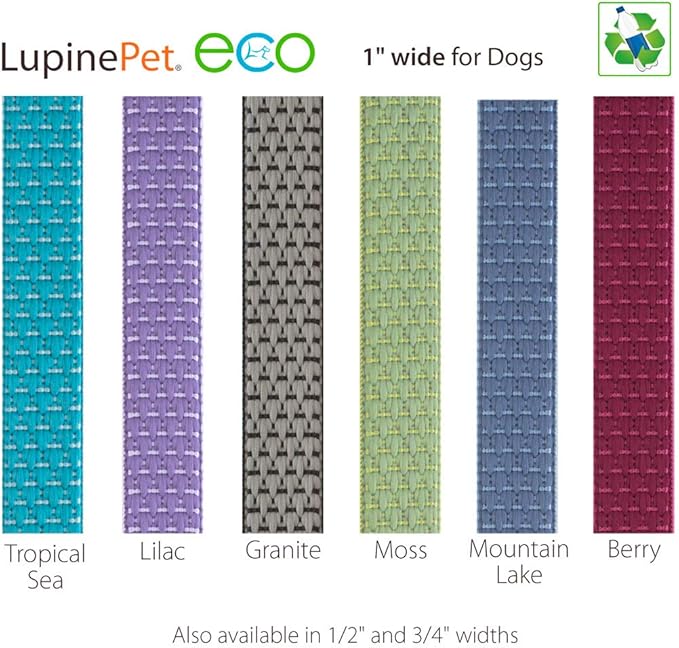 LupinePet Eco 1" Lilac 6-foot Padded Handle Leash for Medium and Larger Dogs