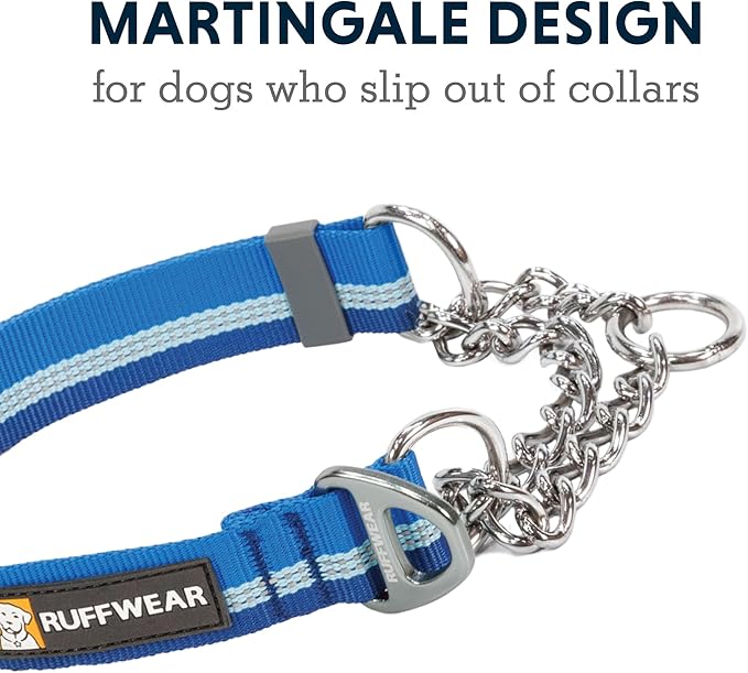 Ruffwear, Chain Reaction Dog Collar, Martingale Style for On-Leash Walking, Blue Pool, 11"-14"