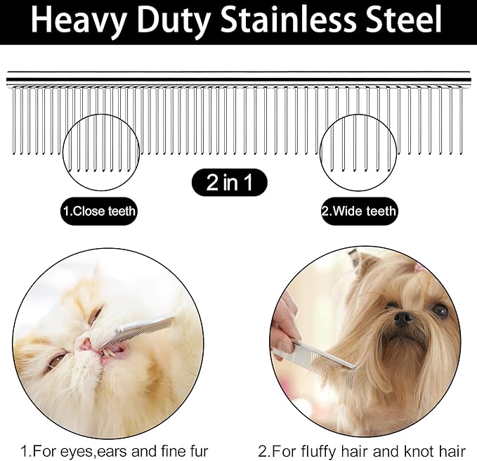 Dog Grooming scissors Kit,Includes Curved Thinning straight scissors,Comb,Grooming nail clipers,Nail Trimmer,Dog Grooming Scissors with Safety Round Tips,pet Grooming kit for Small Dogs&Puppies