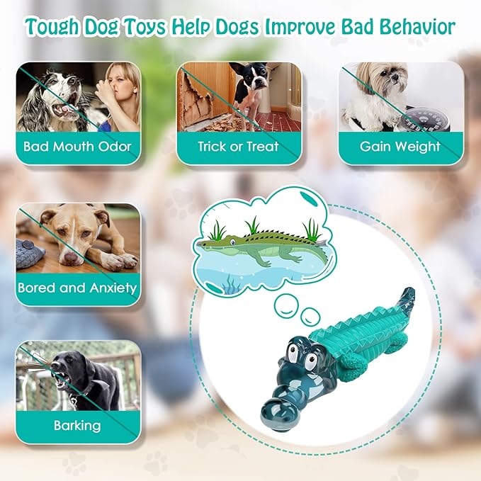 Dog Toys for Aggresive Chewers:Dog Toys for Large Dogs - Tough Dog Chew Toys - Indestructible Dog Toys for All Breed Sizes to Keep Them Busy