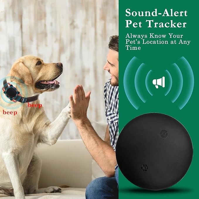 Dog Tracker, Pet Location Tracker with Collar Holder for Dogs, Waterproof Bluetooth Pet Collar Protector, Item Finder MFi Certified, No Subscription Fee, iOS Compatible (Black and Red)