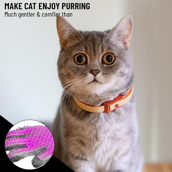 Complete Professional Pet Grooming Kit with Pet Hair Removal Tool Brush Gloves, Self Cleaning Slicker Brush, and Pro Grooming Dog Brush Deshedder Comb to Reduce Shedding (Pink)