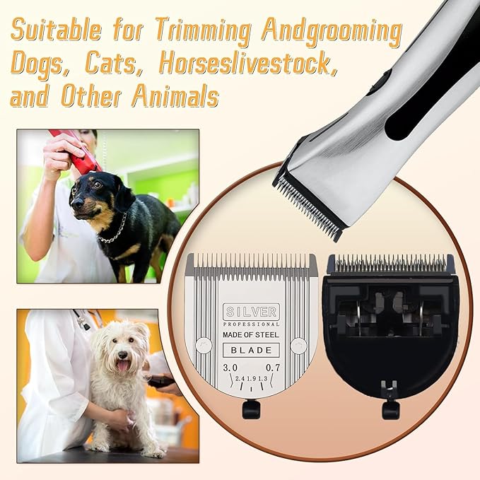 Professional Animal 5-in-1 Adjustable Blade Compatible with WAHL Arco, Bravura, Chromado, Creativa, Figura, and Motion Pet, Replacement Blade 1Pc+Guide Comb 3/8”~1/2” 3Pcs.
