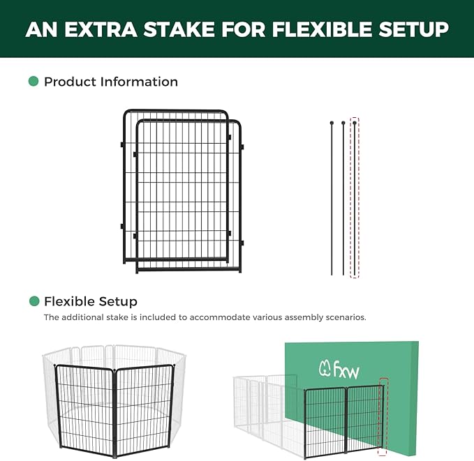 FXW Homeplus Dog Playpen for Indoor Use - Stress-Free and Safe Play, Heavy Duty 40 Inch 2 Panels Dog Pen for Medium and Large Dogs, Black│Patented