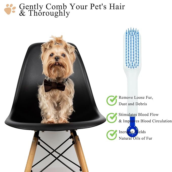 Scalable Grooming Brush for Small Dogs, Soft Puppy self-cleaning Brush, Soft Dog Brush for Shih Tzus, Yorkies, Maltipoos, Maltese (White)