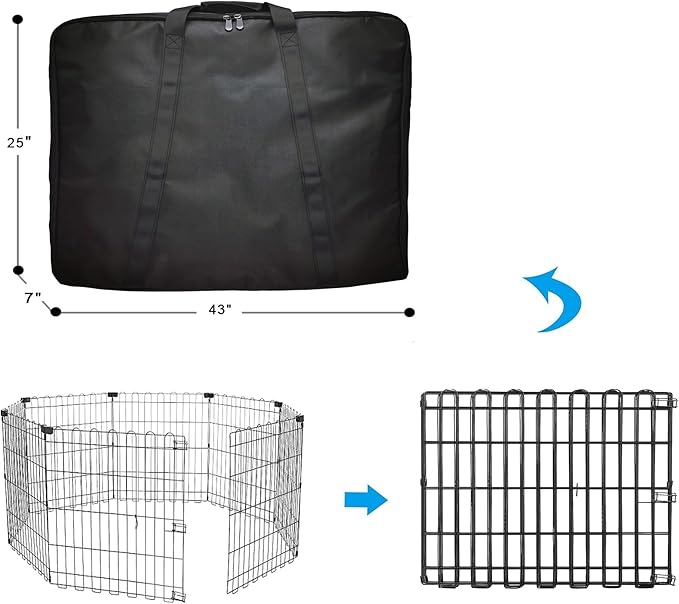 42" Dog Playpen Storage Bag, Suitable for Foldable Exercise Pet Playpens, Dog Fence Travel Bag with Handles for Camping and RV Trip, Waterproof Oxford Fabric