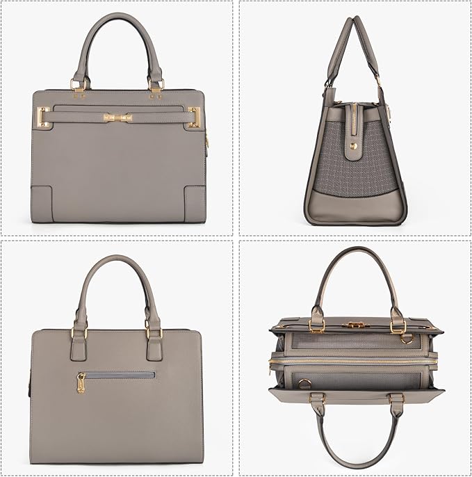 Stylish Pet Carrier Purse Leather Bag for Small Dogs Cats Puppy,Airline Approved Soft-Sided Carriers (Elephant Grey)