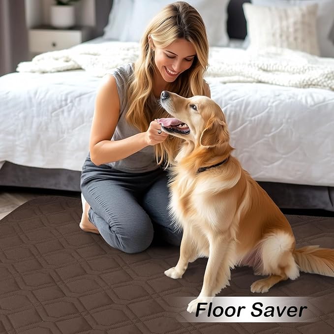 hyha Waterproof Dog Bed Blanket, Soft Dog Bed Cover Pet Blankets, Washable Couch Sofa Cover for Dogs, Reversible Pet Sofa Covers for Furniture (82x82 Inch, Chocolate/Dark Grey)