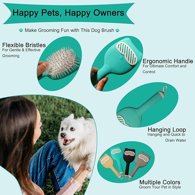 Soft Bristle Cat-Ear Puppy Brush and Cloud Shape Small Dog Grooming Brush