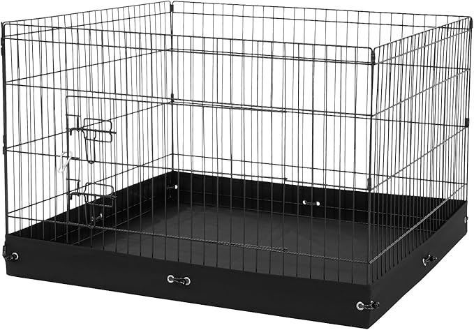 VEVOR Dog Playpen, 4 Pcs 24 x 36 in Panels Foldable Metal Pet Exercise Pen, Dog Fence Indoor and Outdoor Pen with Door and 600D Oxford Fabric Bottom Pad, for Dogs, Cats and Other Small Animals