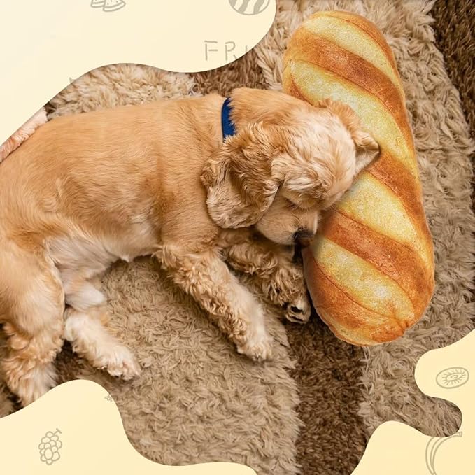 HOMBYS Large Dog Pillow for Large, Medium & Small Dogs, Cute Baguette Designs Dog Claming Pillow for Neck Support, Improve Anxiety Relief-20"x7.5"x4"