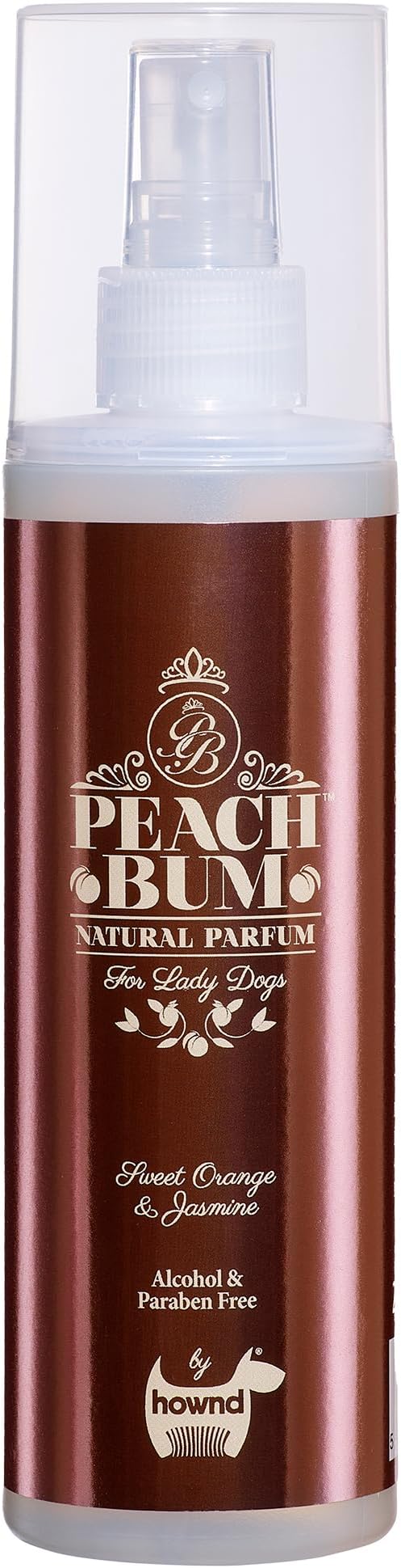 hownd Peach Bum Natural Parfume Mist Deodorizing & Detangling/Shine Spray For Dogs - Long Lasting, Sweet Orange & Jasmine, Freshen Up Between Baths - No Alcohol, Parabens, Soap or Dyes, 8.5oz