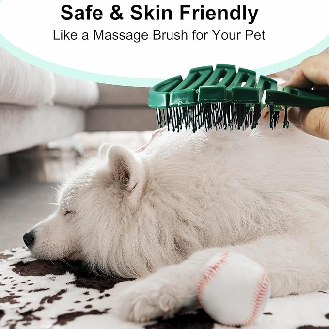Small Dog Grooming Brush - Perfect for Shih Tzus, Yorkies, and Maltipoos - Ideal Puppy Hair Brushes for Maltese and Small Breeds (Dark Green)