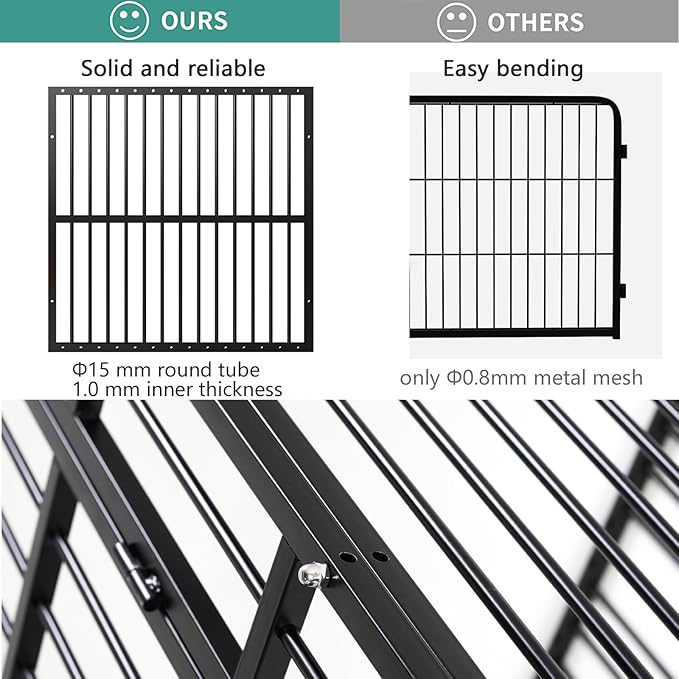 Dog Playpen - 32" Height Dog Pen, Heavy Duty Puppy Pen with Door, Safe & Sturdy, Easy Assemble for Indoor/Outdoor Pet Playpen (Door Panel, Black)