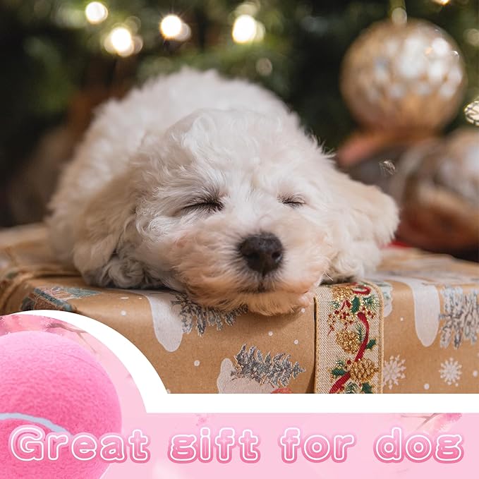 Large Dog Tennis Ball,9.5" Giant Doy Sport Ball Toy,Pet Birthday Present Interactive Dog Toys for Small Medium Large Dog (Pink)