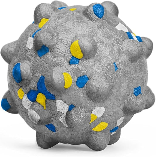 Dog Balls for Aggressive Chewers,Indestructible Tennis Balls for Dogs, Durable Bouncy Dog Toy Balls, Interactive Dog Toys for Fetch Game, Lightweight Floating Balls(Grey Small)