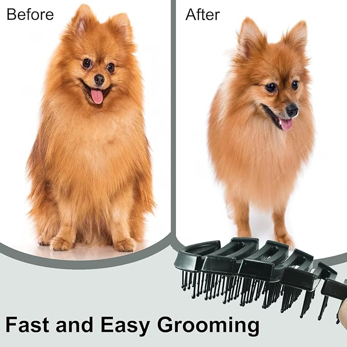 Small Dog Grooming Brush - Perfect for Shih Tzus, Yorkies, and Maltipoos - Ideal Puppy Hair Brushes for Maltese and Small Breeds (Black)