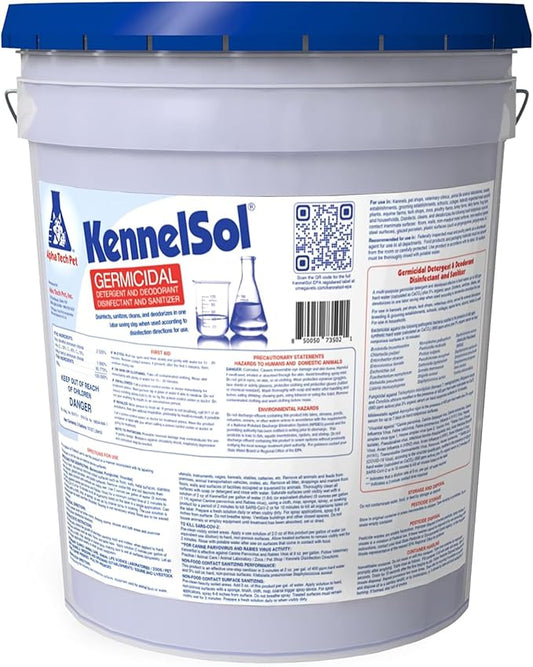 KennelSol 1-Step Kennel Cleaner - EPA Registered Liquid Concentrate Disinfectant and Deodorizer, Effective Against Bacteria and Viruses - 5 Gallons by Alpha Tech Pet