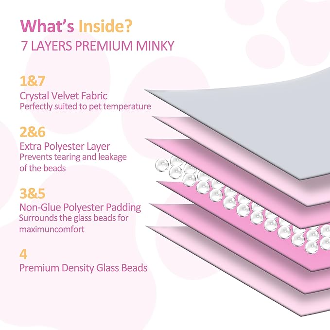 LaSyL Weighted Blanket for Pets | Thunder Blanket for Dogs Anxiety | Premium Soft Minky | Relaxation & Calming & Anti Anxiety | Used in Car, Bed, Couch | Pink, Washable Medium 32" L x 40" W