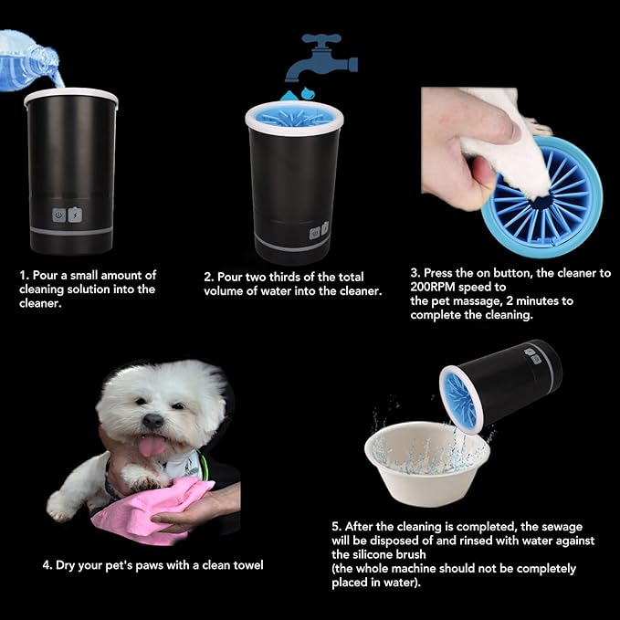Rechargeable Automatic Dog Paw Cleaner,Dog Paw Cleaner,Electric Automatic Dog Paw Washer Fast Efficient,Portable Pet Paw Cleaner,for Home Pet Shop, automatic paw cleaner dog for dogs treadmill wa