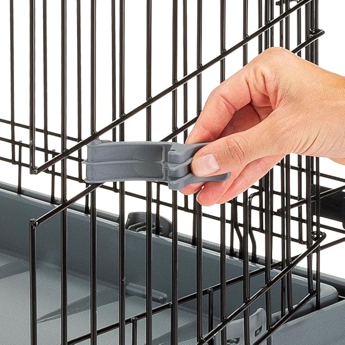 Ferplast Superior Hybrid ECO Dog Crate and Playpen, Environmentally Friendly Dog Crate Made with Recycled Plastic, 24-Inch, Gray