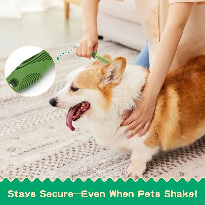 Nobleza 6PCS Dog Grooming Kit, Self-Cleaning Slicker Brush with Massage Tips, Dematting Comb for Shedding and Tangles, Ergonomic Bath Brush, Adjustable Handle, Safe for Dog Cat Puppy, Green