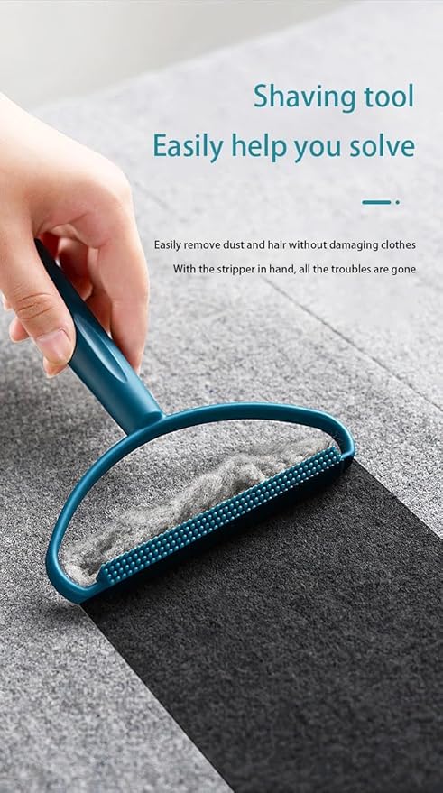 Pet Hair Removal Tool, 2-Sided with Shave and Smooth Surfaces, Large Size, Pet Cleaning Brush for Furniture (Rock Blue)