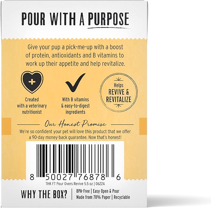The Honest Kitchen Functional Pour Overs: Revive & Restore - Chicken & Pumpkin Stew Dog Food Topper, 5.5 oz x12