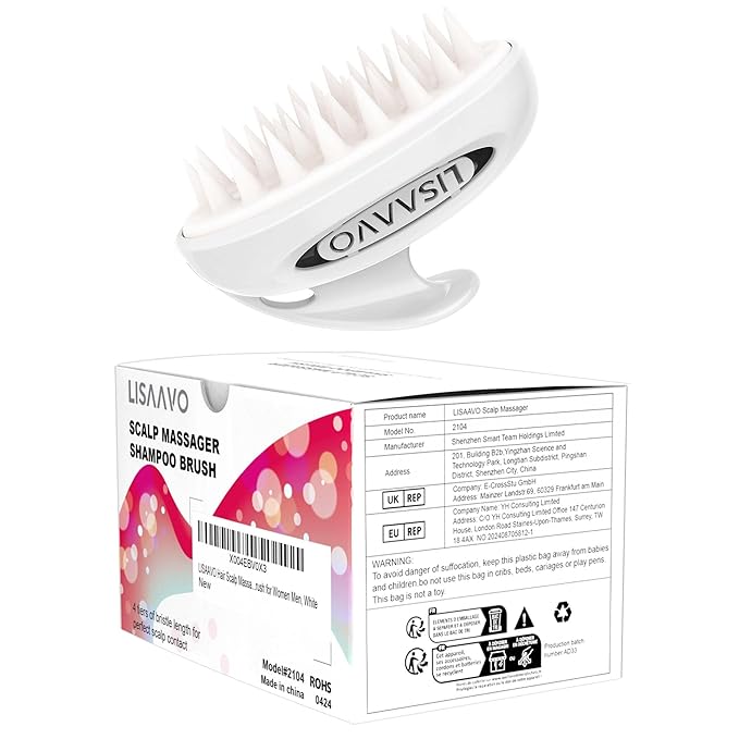 Pet Grooming Brush for Long & Short Hair Dogs Cats,Multi-Purpose Silicone Massage & Bath Brush for Pets,Promotes Shiny Coats,White