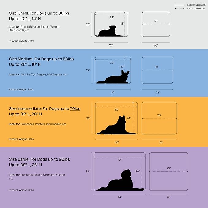DIGGS Evolv Dog Crate - Slim, Durable Dog Kennel with Removable Ceiling Panel and Modular Design - Safe, Stylish, Convenient (Ash, Large)