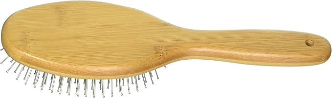 Pro-Finish Pin Grooming Brush with Carbonized Bamboo Handle, Large, 9"