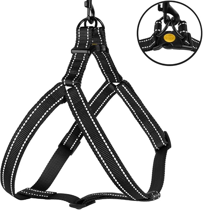 CollarDirect Reflective Dog Harness Step in Small Medium Large for Outdoor Walking, Comfort Adjustable Harnesses for Dogs Puppy Pink Black Red Purple Mint Green Orange Blue (Small, Black)