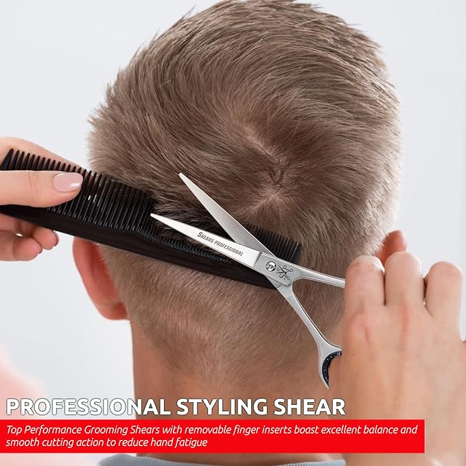 Hair Cutting Scissors, Grooming Scissors 4.5"/5.5"/6.5"/7"/8"/ Hair Cutting Shear Dog/Puppy/Cat Stainless Steel with,Sharp Edge Blades, Dog Grooming Scissors Perfect for Barber & Dog Groomer