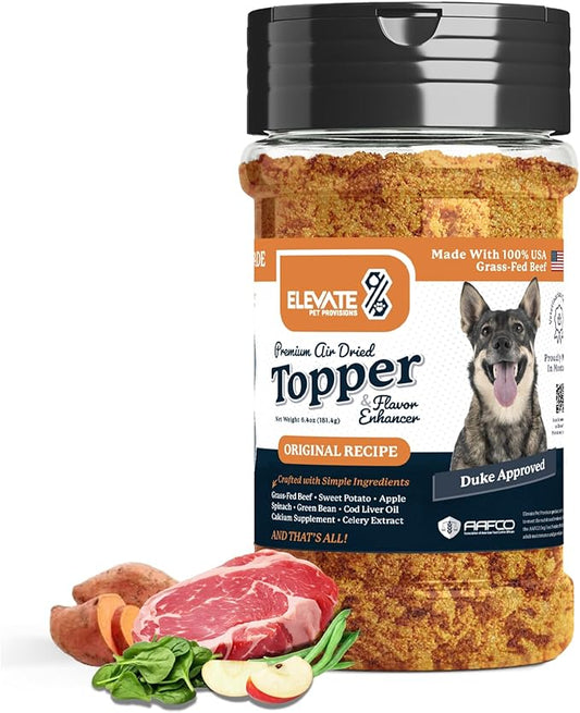 100% Human Grade - Dog Food Toppers for Picky Eaters - Air Dried, All Natural, USA Grass Fed Beef - Limited Ingredient, Grain Free - Seasoning, Meal Mixer, Dog Food Toppers for Dry Food – Beef